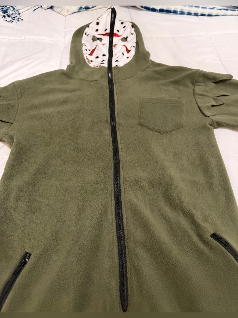 Jason Voorhees adult unisex zip up onesie pj’s or Halloween costume. NWOT - Picture 7 of 15